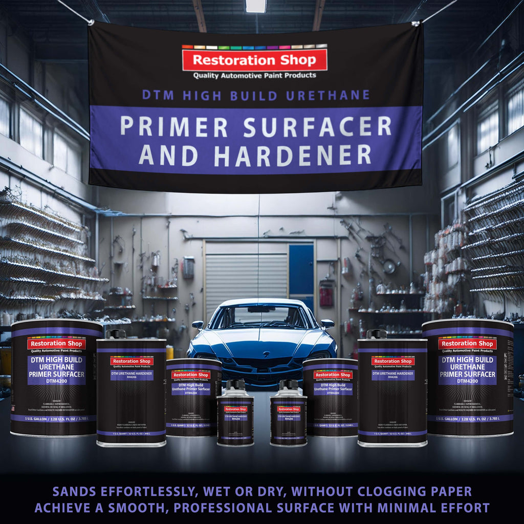 1.25 Quart 2K High Build Primer Automotive Paint Kit - 1 Qt. Gray Urethane Primer Surfacer, 1/2 Pint Hardener, 4:1 Mix Ratio