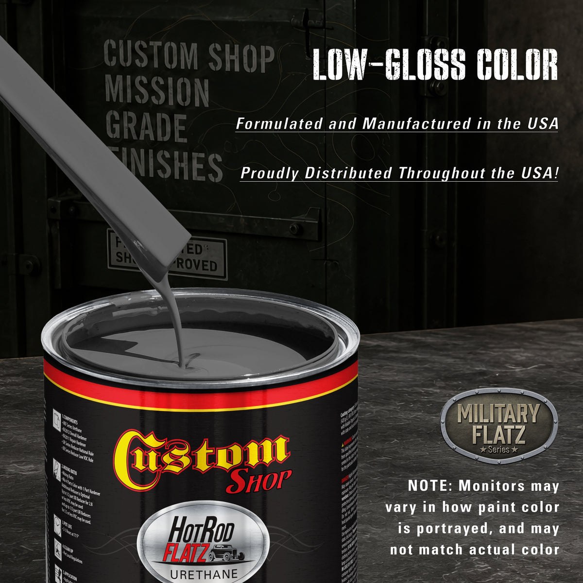 Military Flatz 595-37031 Camo Smoke Black - 2K Urethane Flat Automotive Paint - Quart