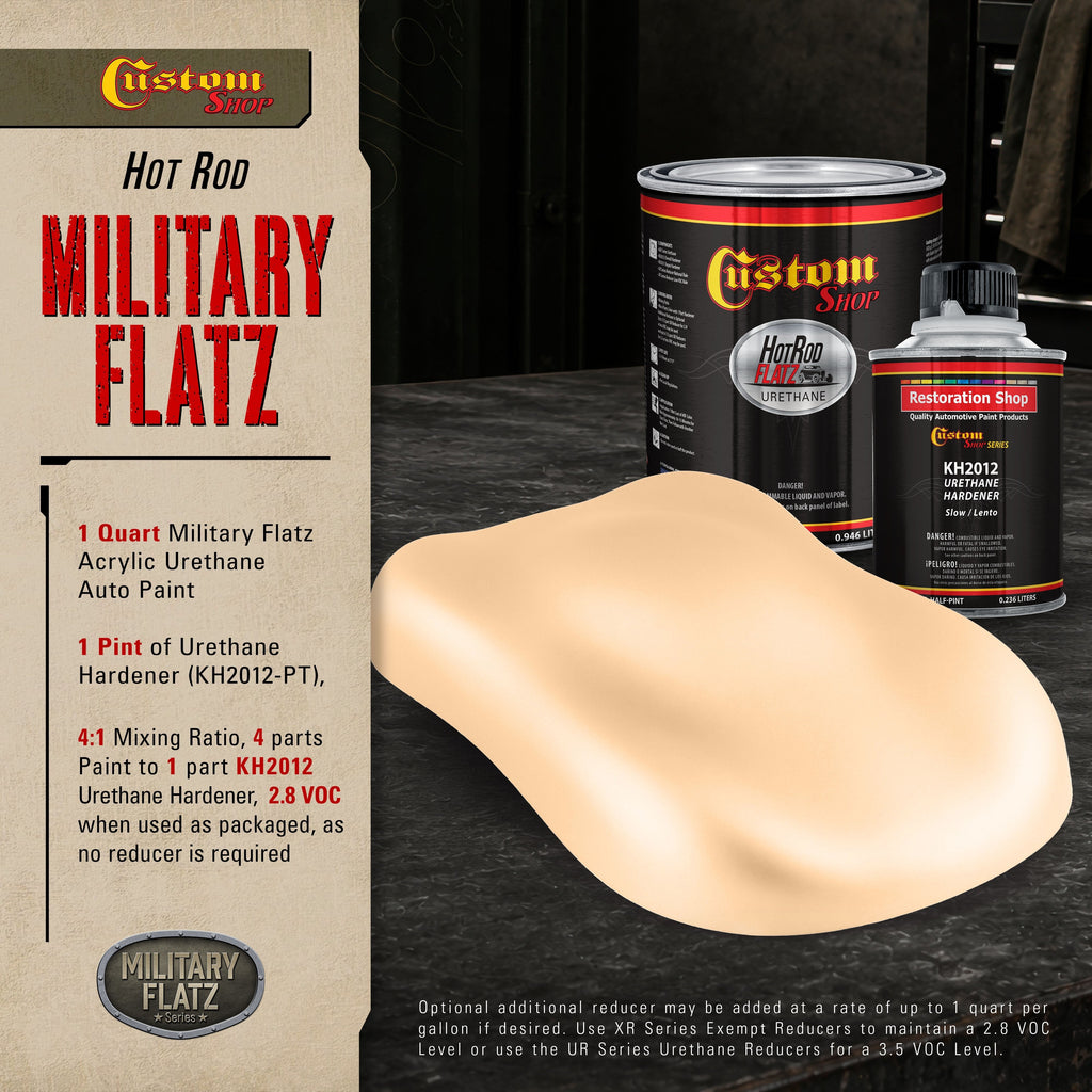 Military Flatz 595-33690 Field Tan - 2K Urethane Flat Automotive Paint - Quart Kit