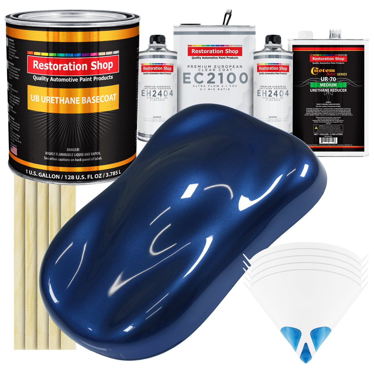 Daytona Blue Metallic Urethane Basecoat with European Clearcoat Auto Paint - Complete Gallon Paint Color Kit - Automotive Refinish Coating