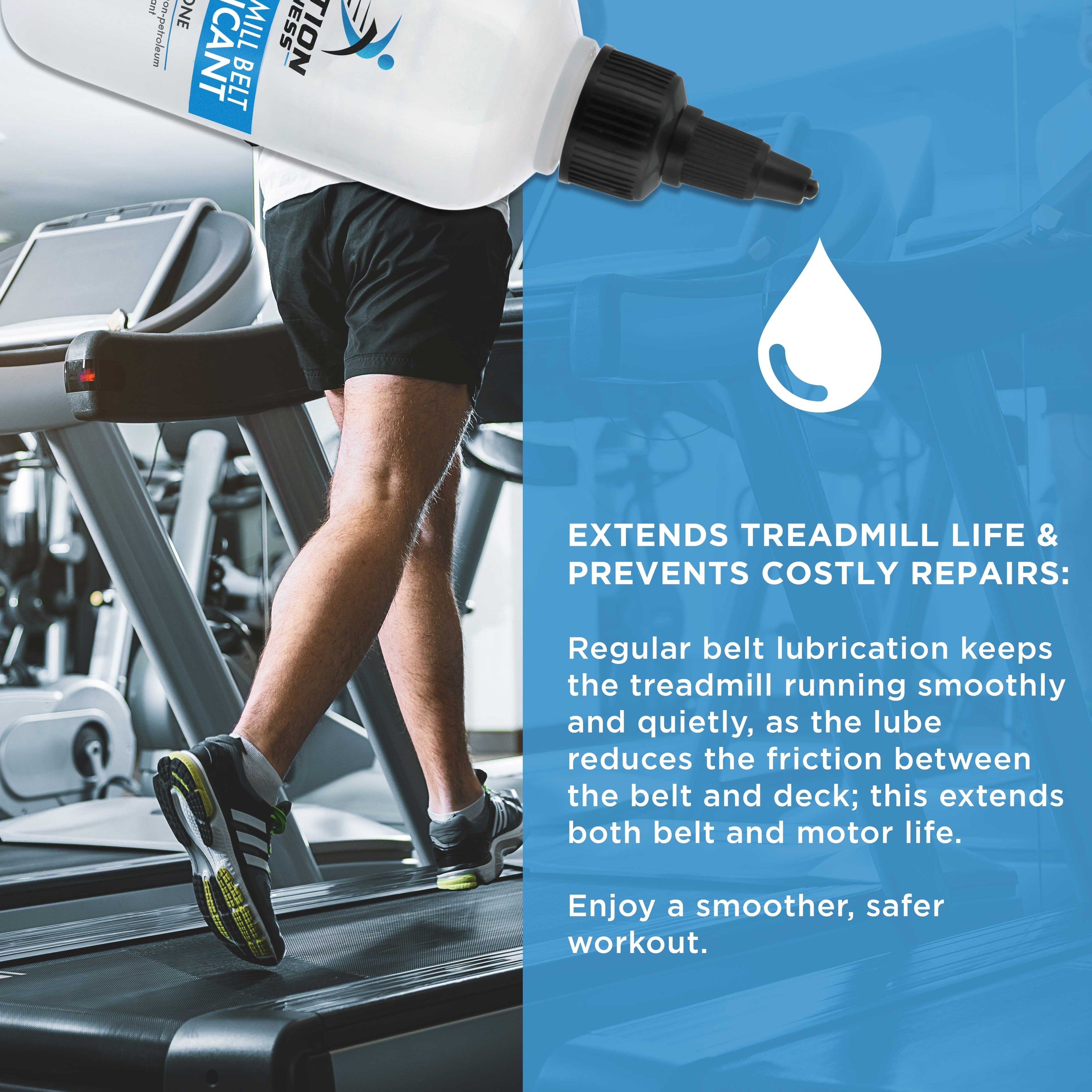 100% Silicone Treadmill Lubricant for Belt Maintenance - 4oz Bottle, Dual Applicators for Easy Lube Application - Extends Life, Smooths Operation