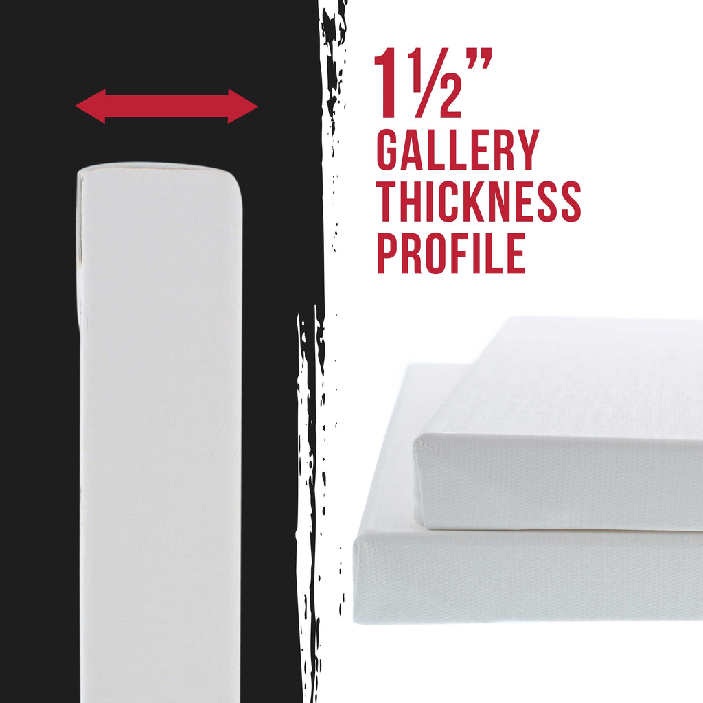 X-Large Stretched Canvas for Painting 30x40 inch Gallery Depth 1-1/2" Thick, 2-Pack - 12oz Acrylic Gesso Triple Primed, Professional Artist Quality, 100% Cotton - Oil, Pouring Paint