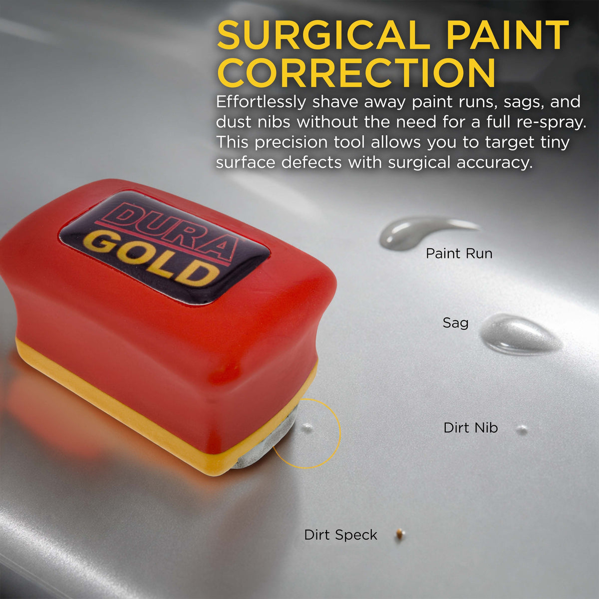 Double-Sided Denibbing File with Magnetic Holder - Professional Automotive Paint Nib & Run Remover Tool - Shave Off Surface Defects Imperfections, Remove Runs, Sags, Dust Dirt, Car Detailing