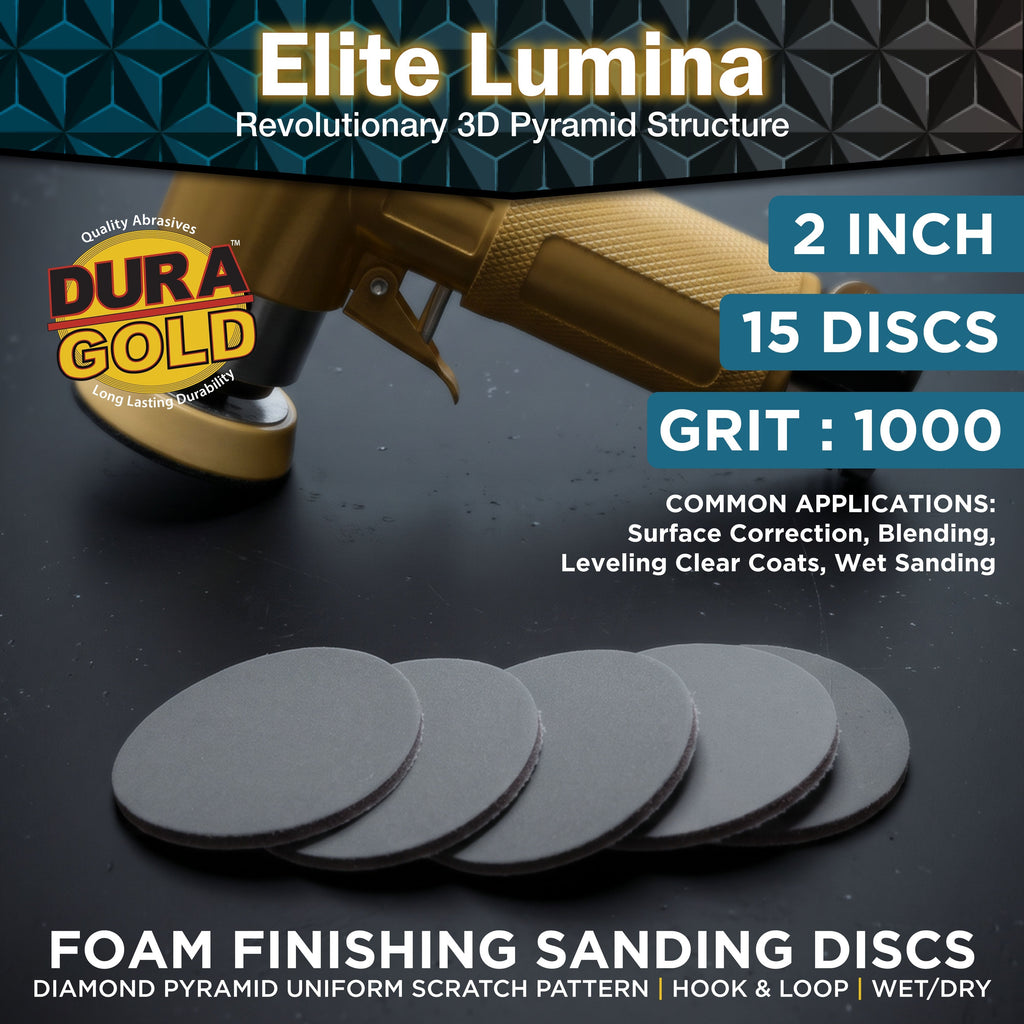 Elite Lumina 2” 1000 Grit Foam Finishing Sanding Discs, Box of 15