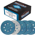 Premium 220 Grit 5" Rhombus Diamond Shape Blue Sanding Discs, 8-Hole, Box of 50 - Hook & Loop Anti-Clogging J-Cloth Dustless Sandpaper for Random Orbital Sanders