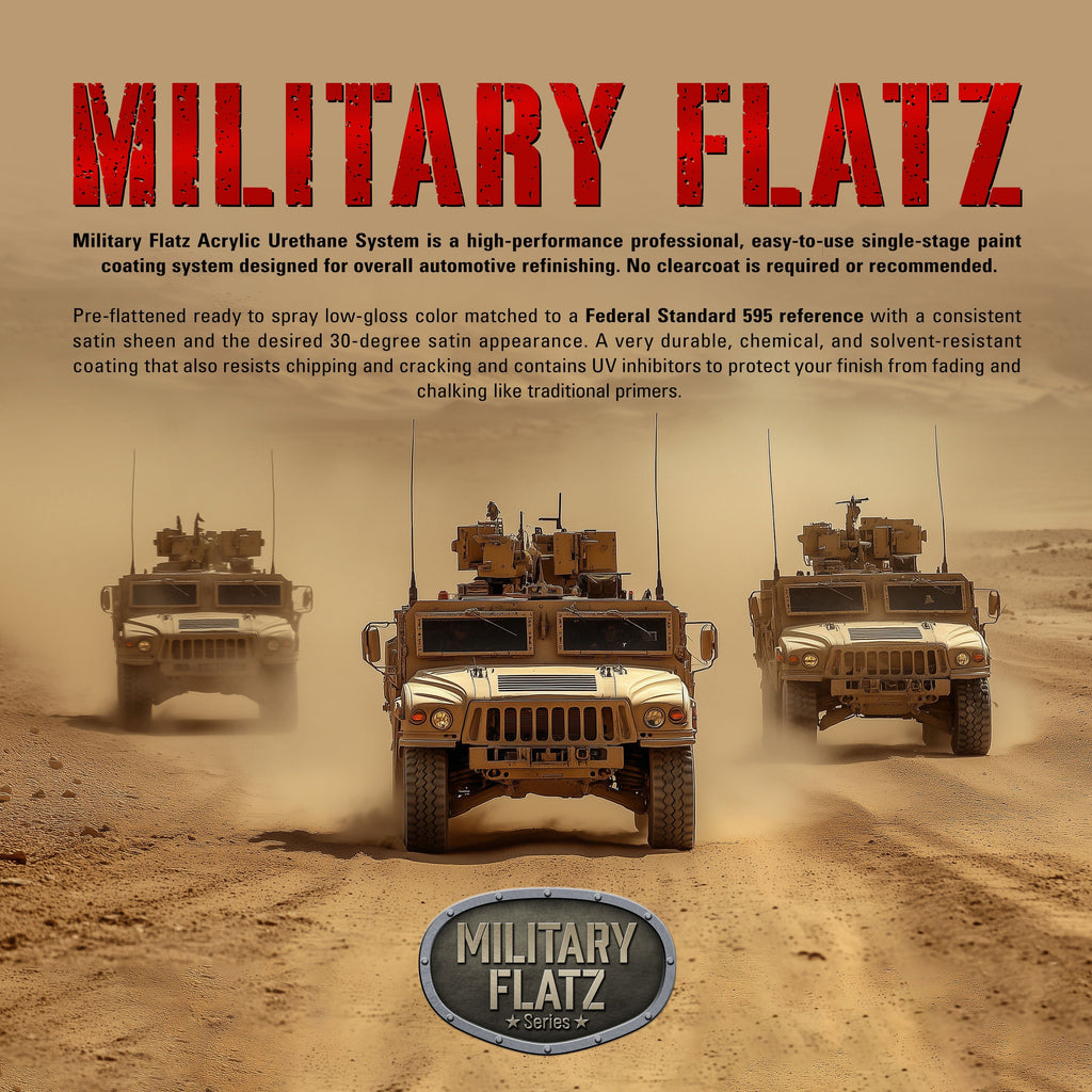 Military Flatz 595-30215 Light Brown - 2K Urethane Flat Automotive Paint - Gallon Kit