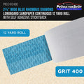 400 Grit PSA Rhombus Diamond Shape Blue Longboard Sandpaper, 2-3/4" Wide Continuous 12 Yard Roll - Self Adhesive Stickyback