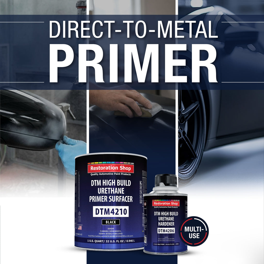 1.25 Quart 2K High Build Primer Automotive Paint Kit - 1 Qt. Black Urethane Primer Surfacer, 1/2 Pint Hardener, 4:1 Mix Ratio