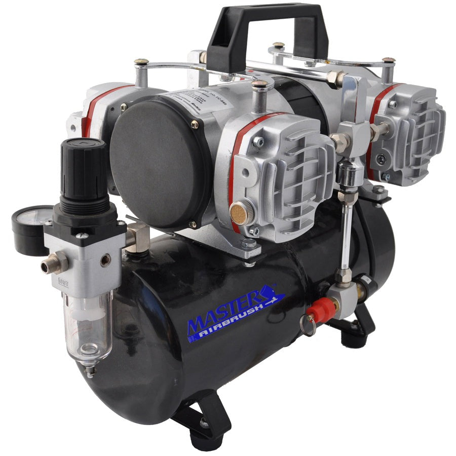 Eclipse HP-CS 4207 Dual-Action Airbrush Kit with High Performance 4 Cylinder Piston Airbrush Air Compressor with Air Storage