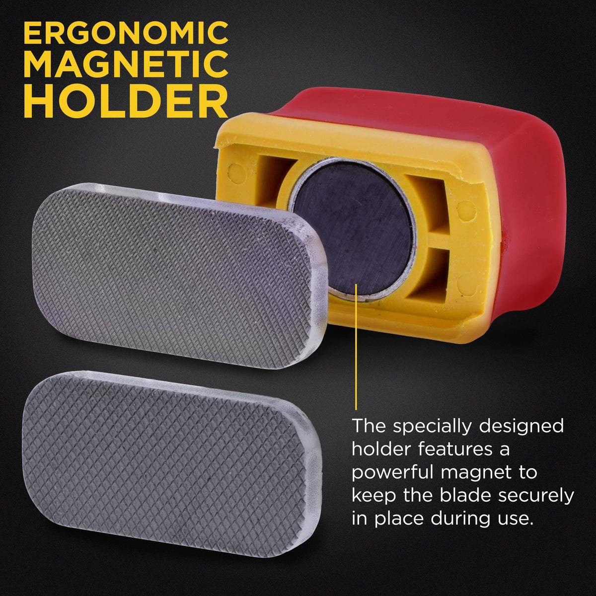 Double-Sided Denibbing File with Magnetic Holder - Professional Automotive Paint Nib & Run Remover Tool - Shave Off Surface Defects Imperfections, Remove Runs, Sags, Dust Dirt, Car Detailing