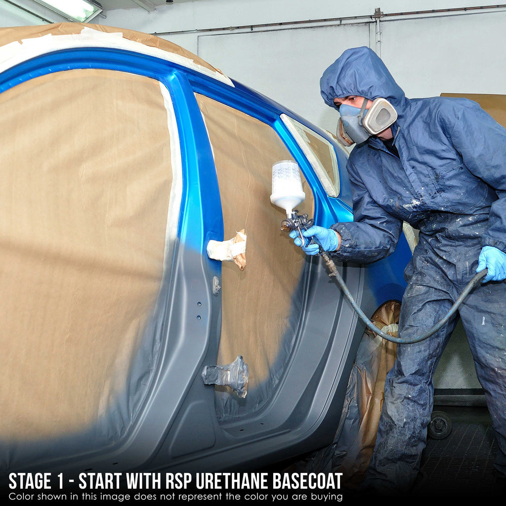 Black Sparkle Metallic - Urethane Basecoat with Clearcoat Auto Paint (Complete Slow Gallon Paint Kit) Professional Gloss Automotive Car Truck Coating