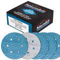 Premium 220 Grit 6" Rhombus Diamond Shape Blue Sanding Discs, 6-Hole, Box of 50 - Hook & Loop Anti-Clogging J-Cloth Dustless Sandpaper for Random Orbital Sanders