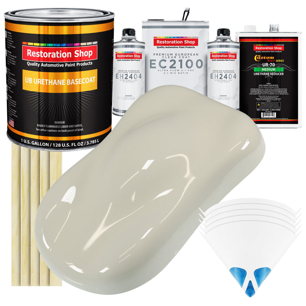 Spinnaker White Urethane Basecoat with European Clearcoat Auto Paint - Complete Gallon Paint Color Kit - Automotive Refinish Coating