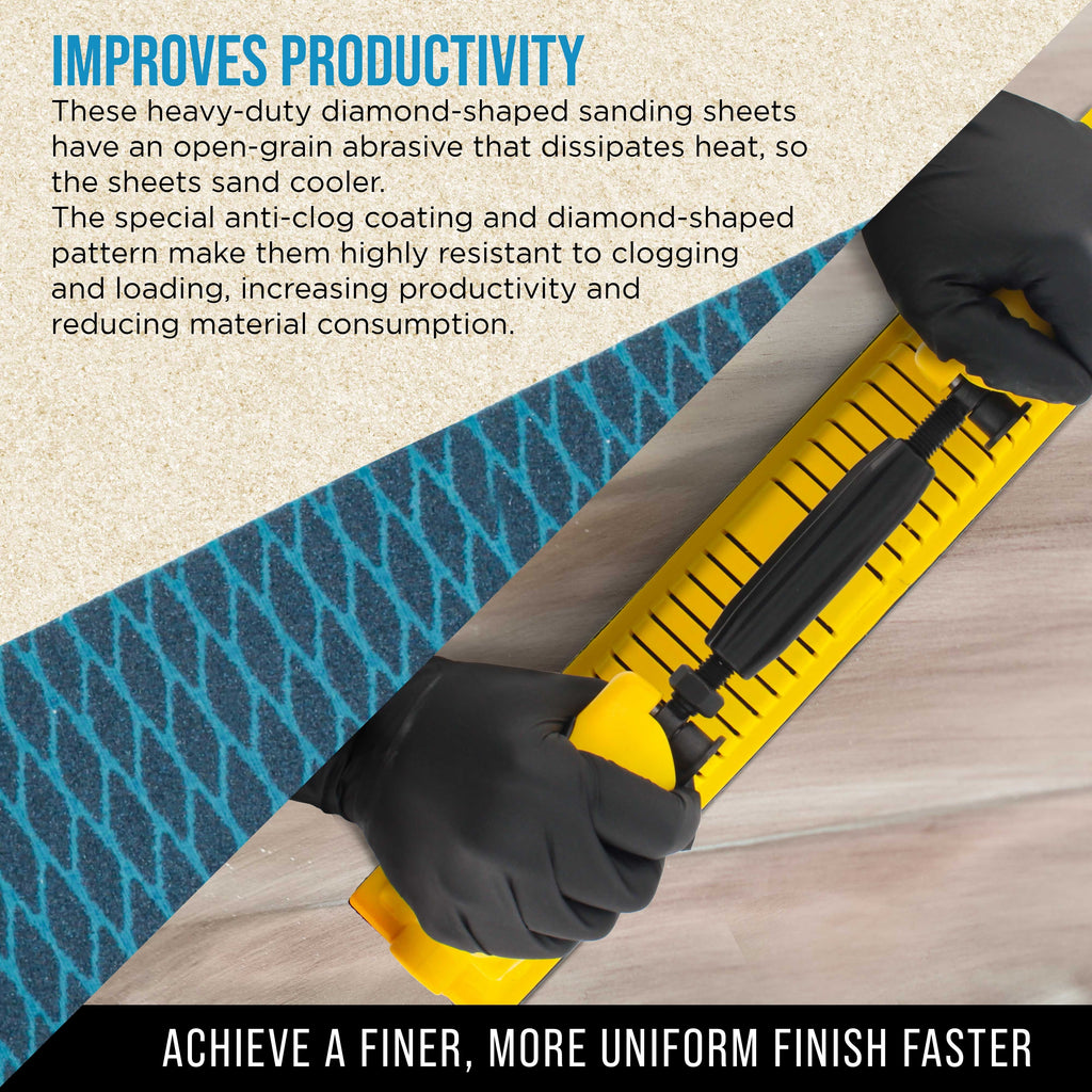 60 Grit PSA Rhombus Diamond Shape Blue Longboard Sandpaper, 2-3/4" Wide Continuous 12 Yard Roll - Self Adhesive Stickyback