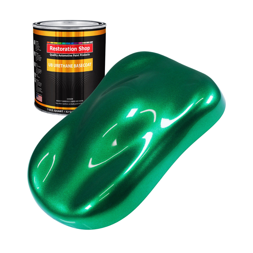 Emerald Green Metallic - Urethane Basecoat Auto Paint - Quart Paint Color Only - Professional High Gloss Automotive, Car, Truck Coating