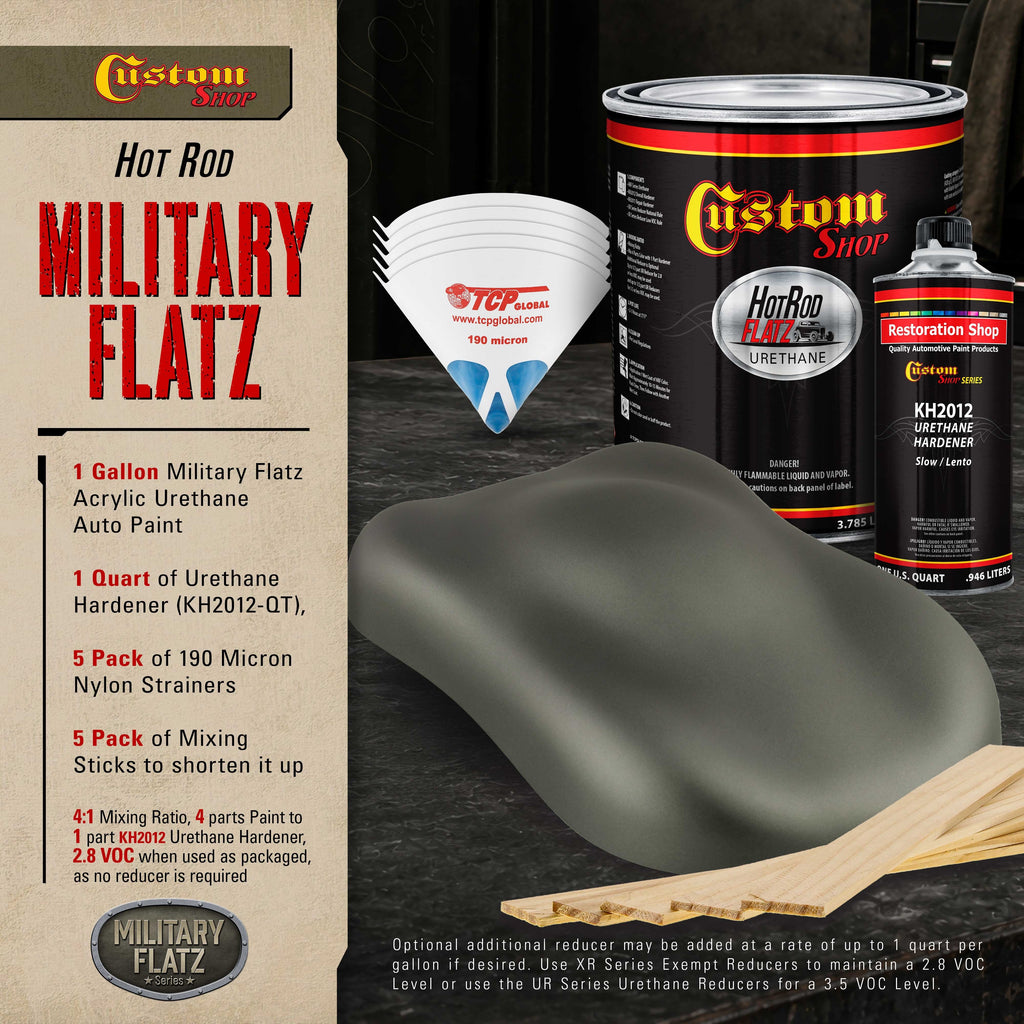 Military Flatz 595-34052 USMC Dark Olive - 2K Urethane Flat Automotive Paint - Gallon Kit