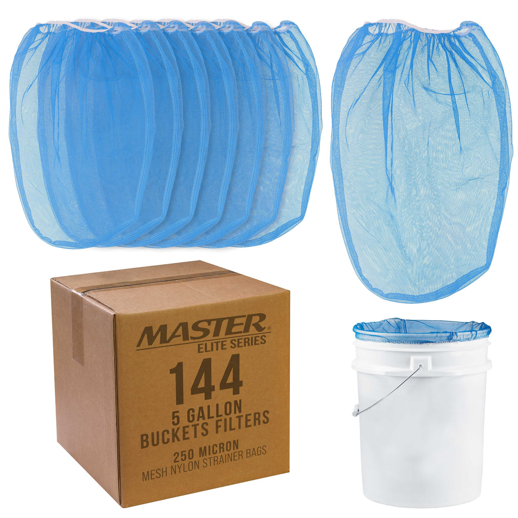 5 Gallon Paint & Liquid Strainer Filter Bag with Pure Blue Fine Nylon Mesh, Pack of 144 - Used in 5 Gallon Buckets