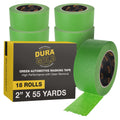 Green Automotive Masking Tape 2 Inch (1.88 Inch x 55 Yards), Case of 18 Rolls - Premium High-Performance, Heat Resistant