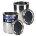 1 Quart Unlined Empty Metal Paint Can Bucket with Lids, Pack of 2 - Triple Tight Lid Seal, 32 fl. oz. Steel Coating Storage Container Tin