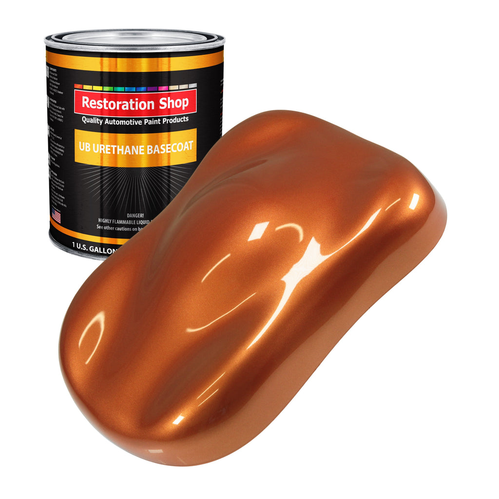 Malibu Sunset Orange Metallic - Urethane Basecoat Auto Paint - Gallon Paint Color Only - Professional High Gloss Automotive, Car, Truck Coating