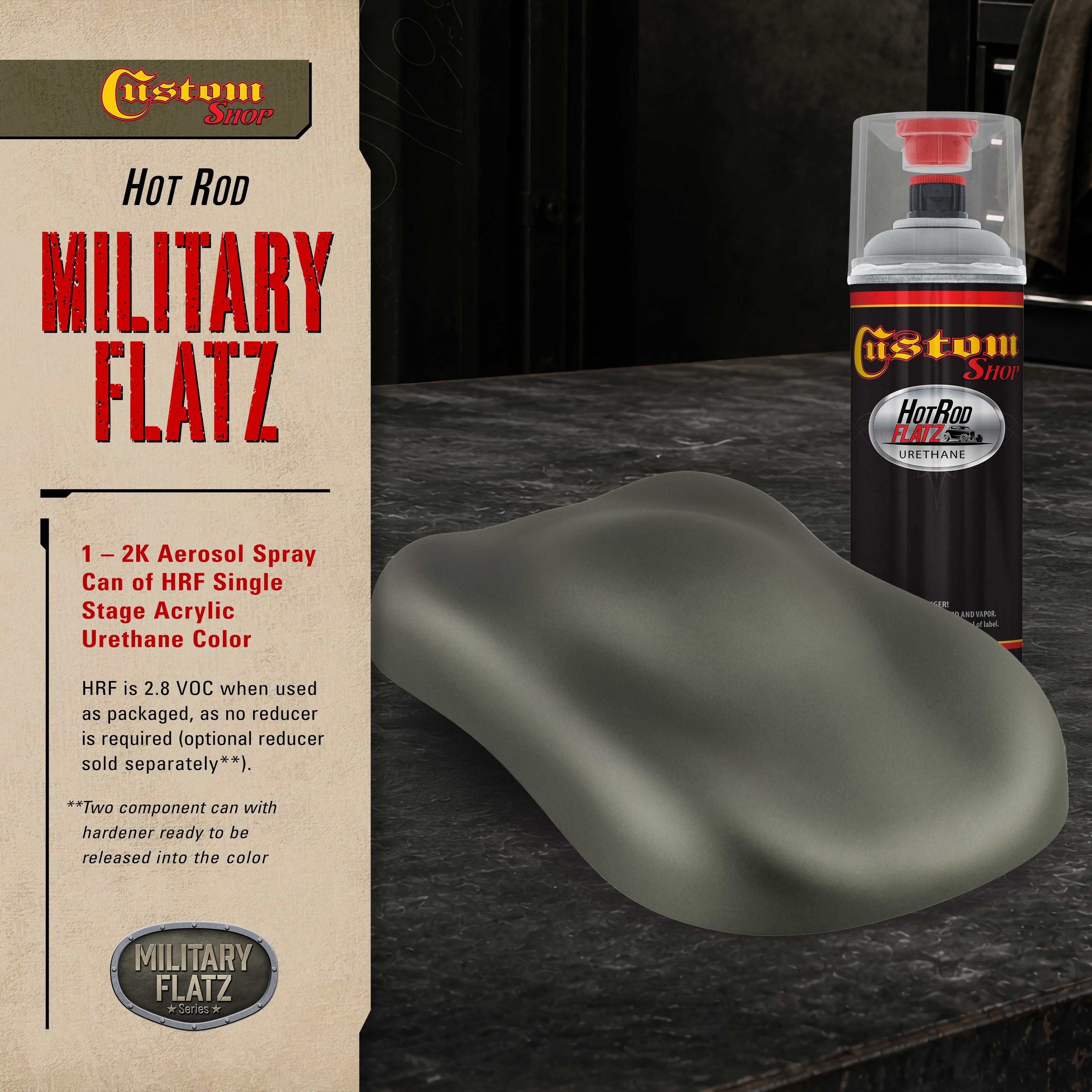 Military Flatz 595-34052 USMC Dark Olive - 2K Urethane Flat Automotive Paint - 2K Aerosol