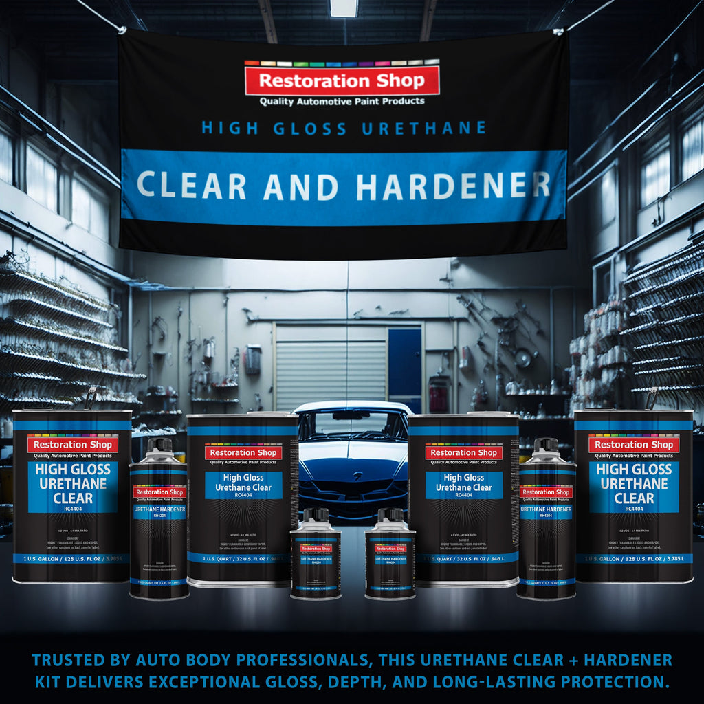 1.25 Gallon 2K Clear Coat Automotive Paint Kit - 1 Gal. Urethane Clear, 1 Qt Hardener, 4:1 Mix Ratio - Professional High Gloss Auto Car Refinish