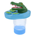 Open Mouth Alligator Floating Pool Chlorine Dispenser, Collapsible Base, Holds 3" Tablets - 6" Fun Scary Teeth Crocodile Animal Float