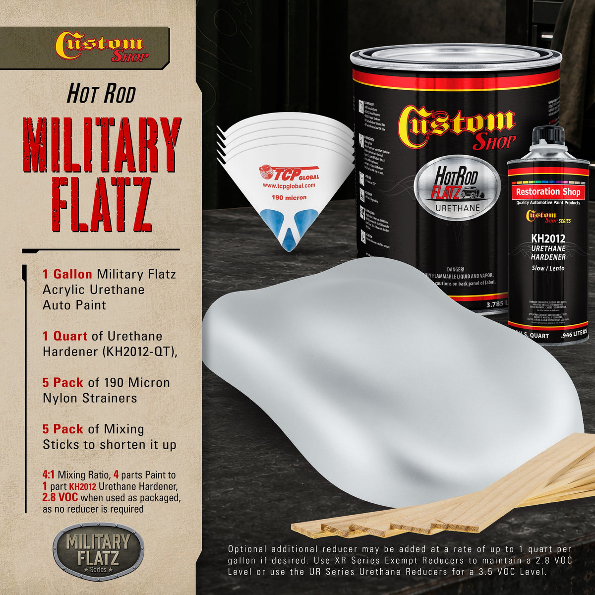 Military Flatz 595-36473 Air Force Gray - 2K Urethane Flat Automotive Paint - Gallon Kit
