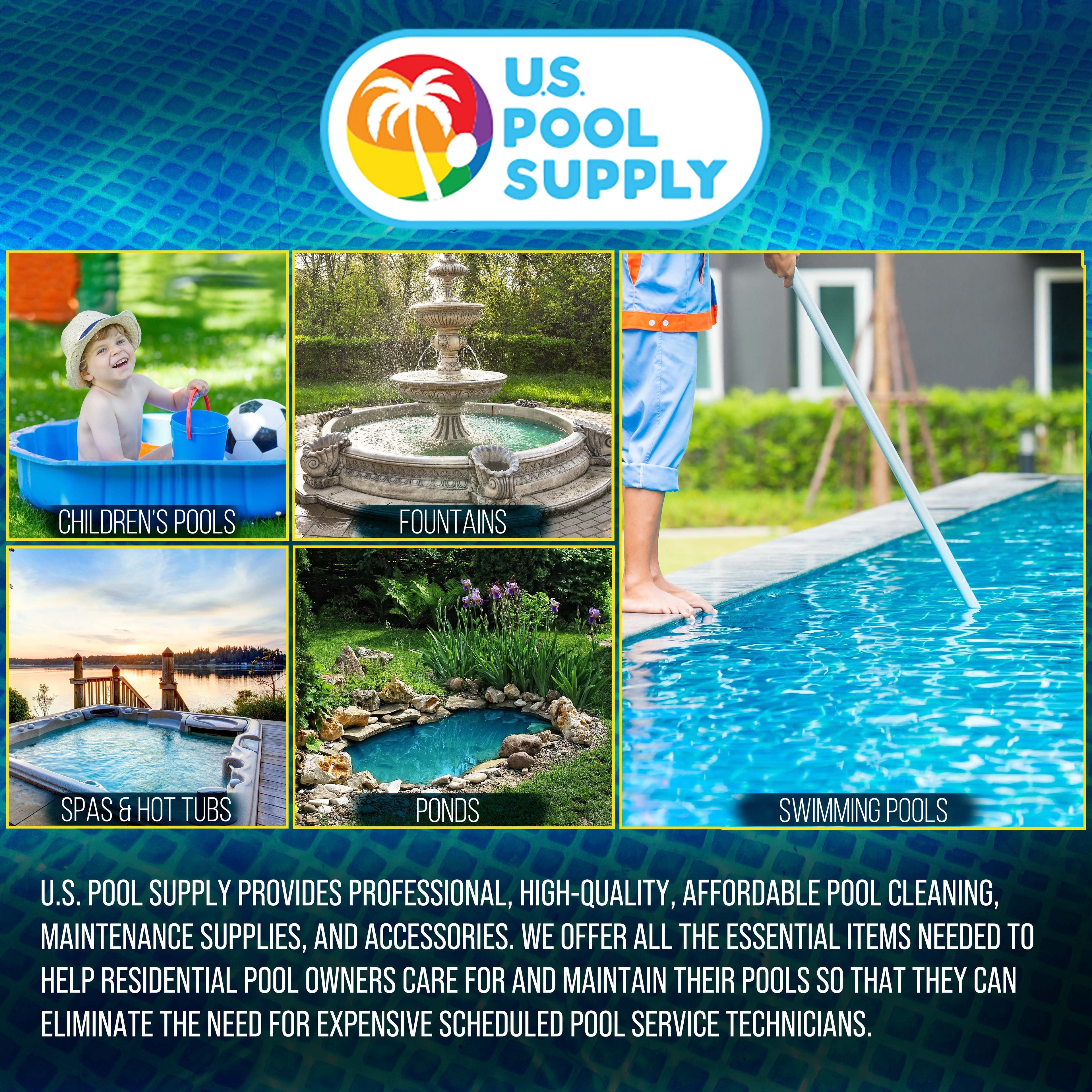 Heavy-Duty 17.5" Weighted Pool Vacuum Head with Aluminum Body - 5.6 lb Manual Inground Vacuum Head, Scrub Bristles, 1-1/2" Swivel Hose Connection