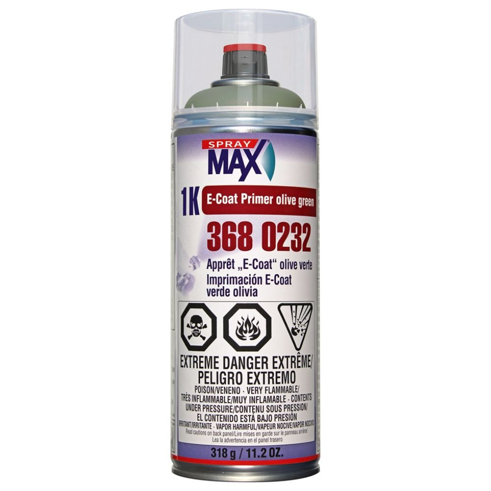 SprayMax 1K E-Coat Primer Olive Green - Aersosol, 11.2oz