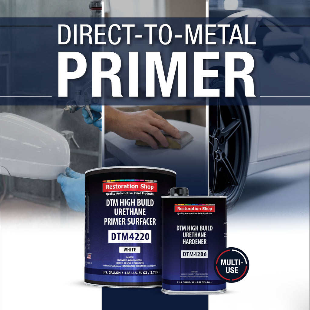 1.25 Gallon 2K High Build Primer Automotive Paint Kit - 1 Gal. White Urethane Primer Surfacer, 1 Qt Hardener, 4:1 Mix Ratio