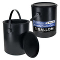 1 Gallon Empty Plastic Paint Can Bucket, Pack of 2 - Triple Lock Airtight Lid Seal, 128 fl. oz. All-Plastic Coating Storage Can, Handle