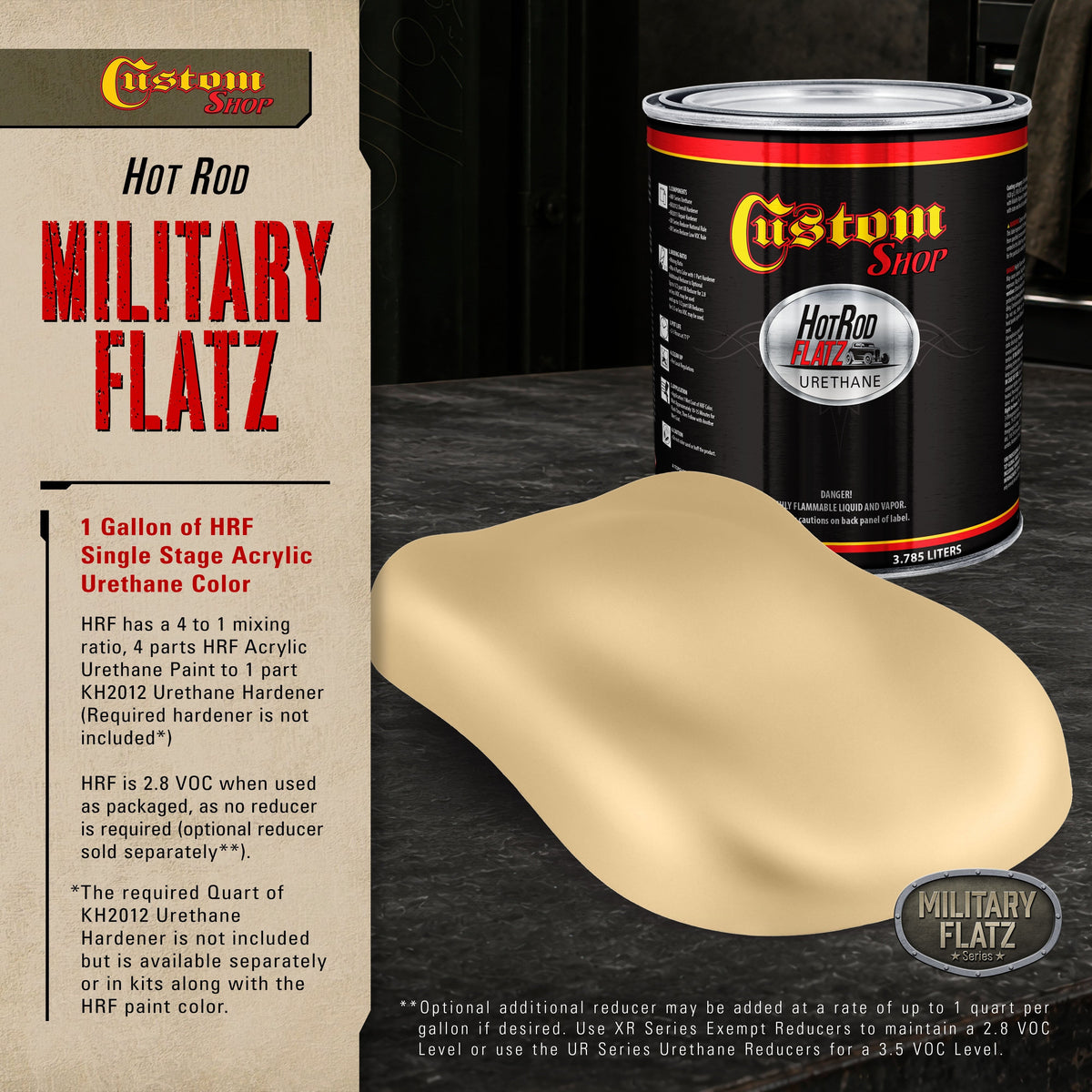 Military Flatz 595-33446 Desert Tan - 2K Urethane Flat Automotive Paint - Gallon
