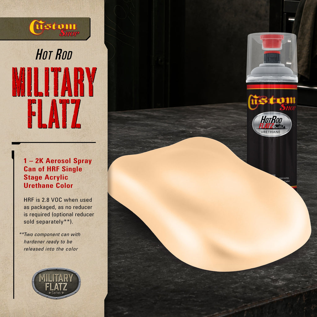 Military Flatz 595-33690 Field Tan - 2K Urethane Flat Automotive Paint -2K Aerosol
