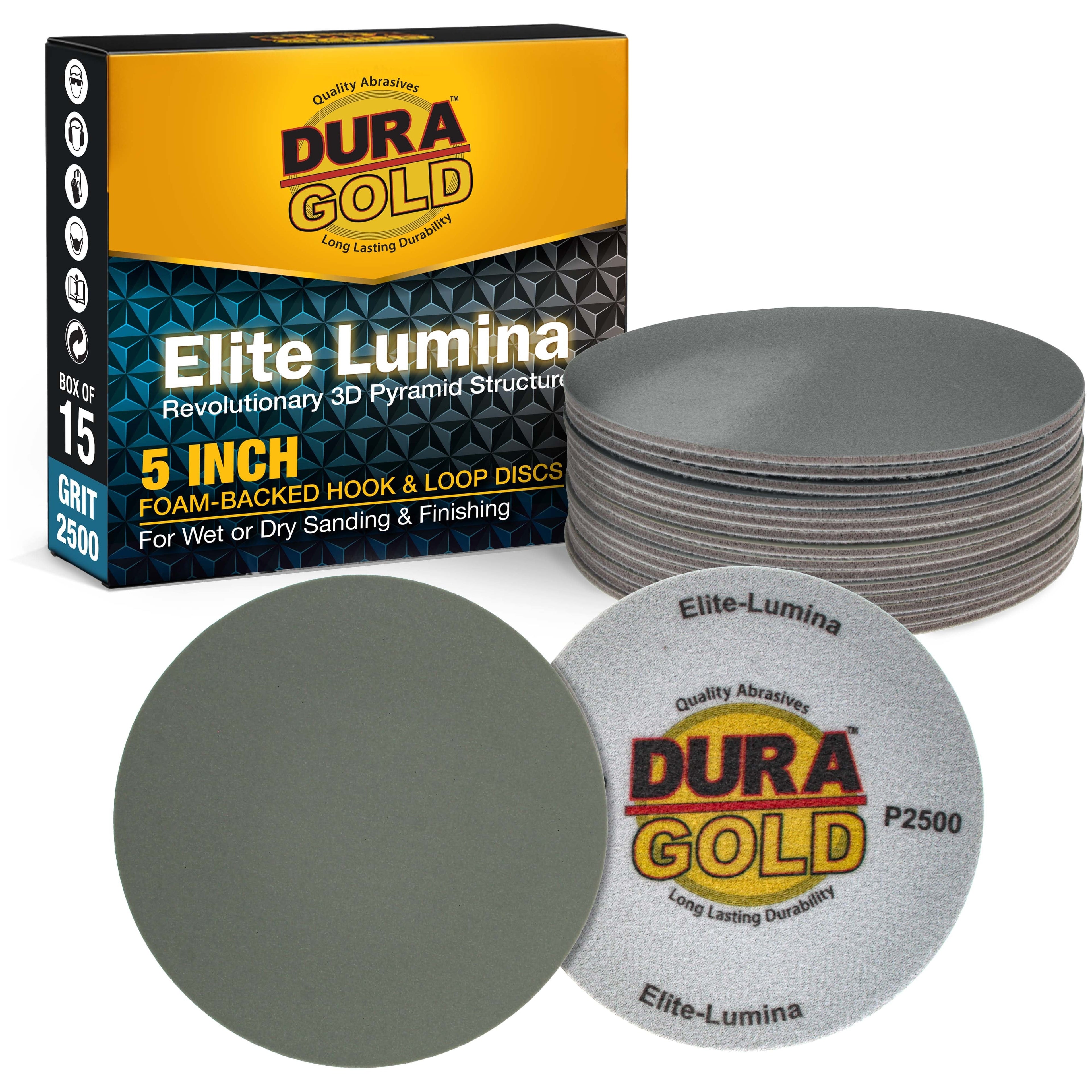 Elite Lumina 55” 2500 Grit Foam Finishing Sanding Discs, Box of 15
