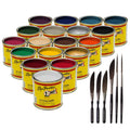 Basic 18 Color Enamel Kit, 1/4 Pint plus 6-Piece Master Pinstriping Brushes