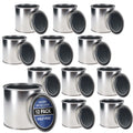 1/2 Pint Unlined Empty Metal Paint Can Bucket with Lids, Pack of 12 - Triple Tight Lid Seal, 8 fl. oz. Steel Coating Storage Container Tin