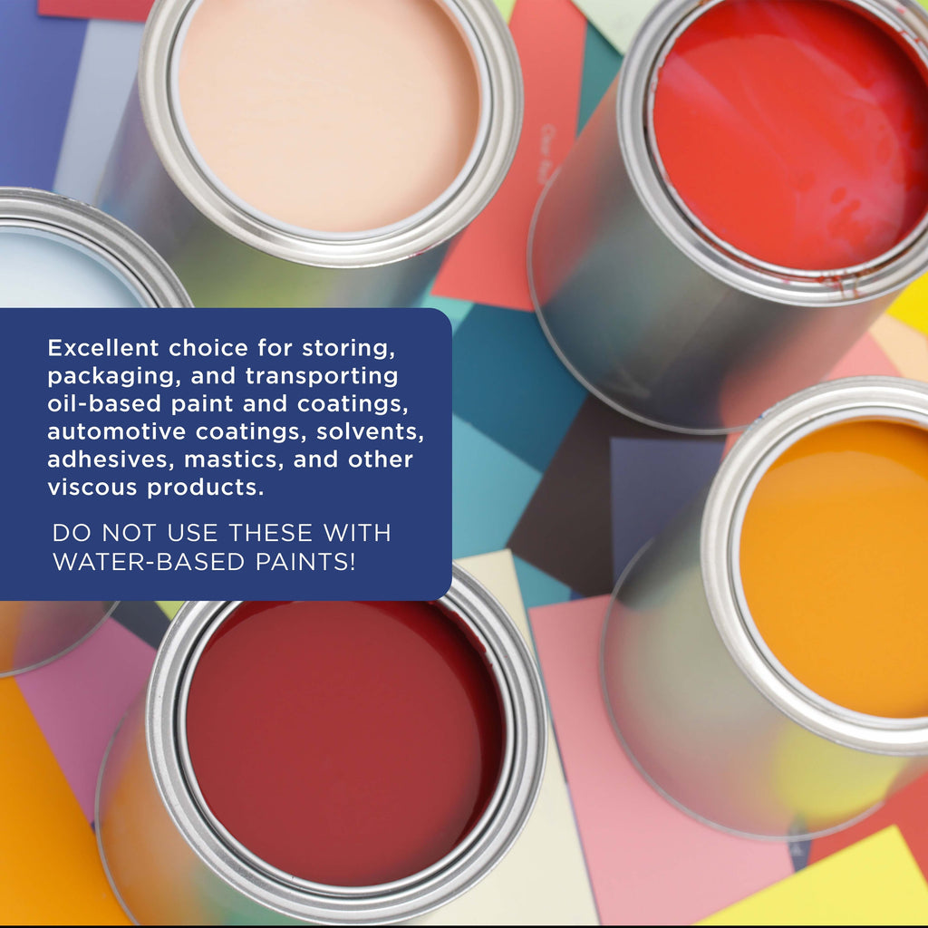 1 Quart Unlined Empty Metal Paint Can Bucket with Lids, Pack of 12 - Triple Tight Lid Seal, 32 fl. oz. Steel Coating Storage Container Tin