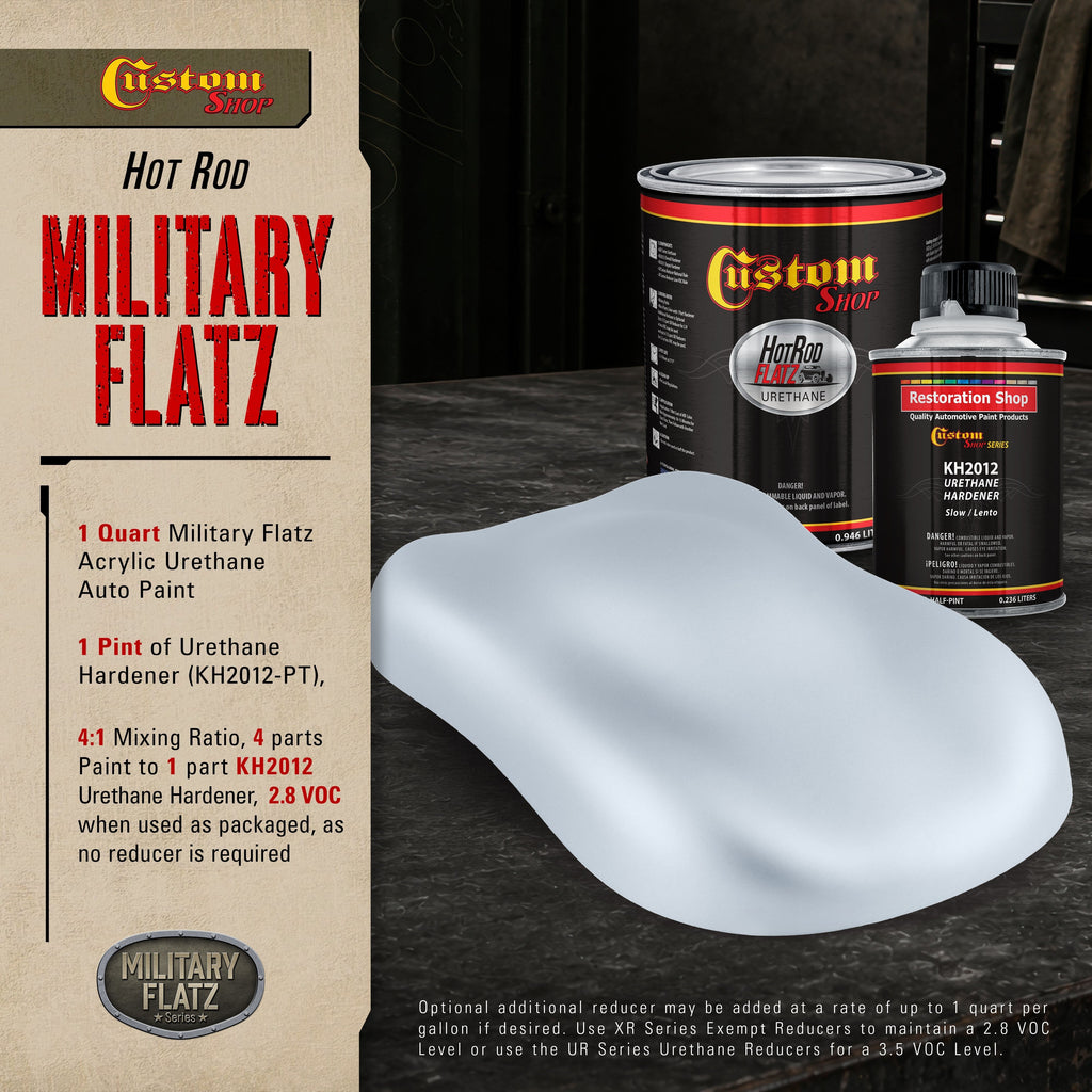 Military Flatz 595-36375 Light Gray - 2K Urethane Flat Automotive Paint - Quart Kit