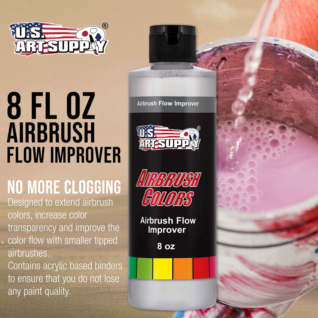 Airbrush Flow Improver, 8-Ounce Bottle - Additive to Improve Acrylic Paint Flow, Reduce Clogs, Paint Wetting, Thinner - Artist Tool