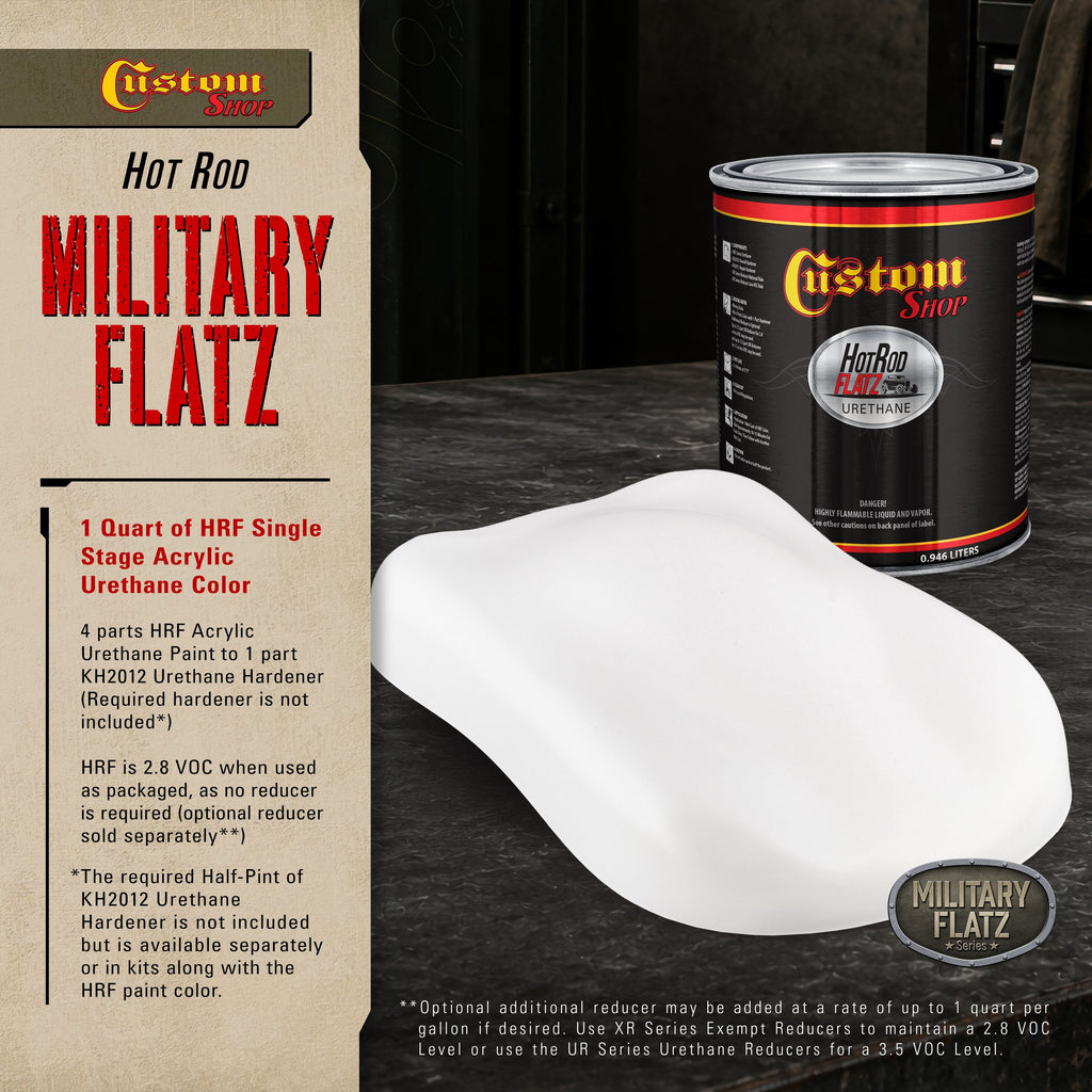 Military Flatz 595-37925 White - 2K Urethane Flat Automotive Paint - Quart
