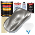 Titanium Gray Metallic - Urethane Basecoat with Premium Clearcoat Auto Paint (Complete Medium Gallon Paint Kit) Professional Gloss Automotive Coating