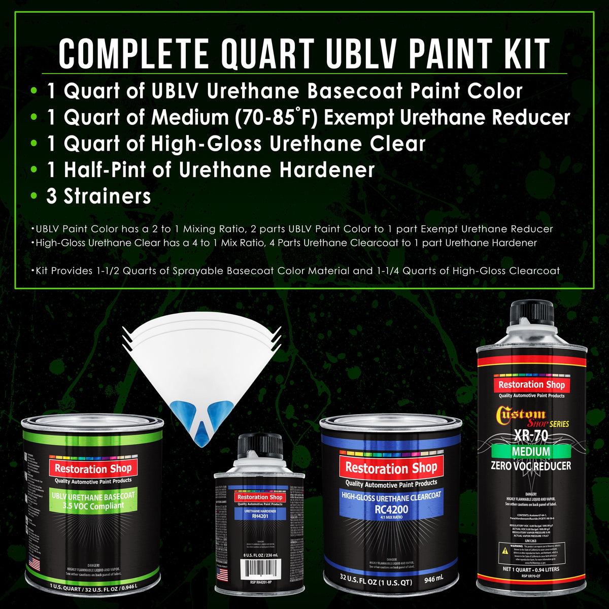 Driftwood Beige Metallic - LOW VOC Urethane Basecoat with Clearcoat Auto Paint (Complete Medium Quart Paint Kit) Professional Gloss Automotive Coating