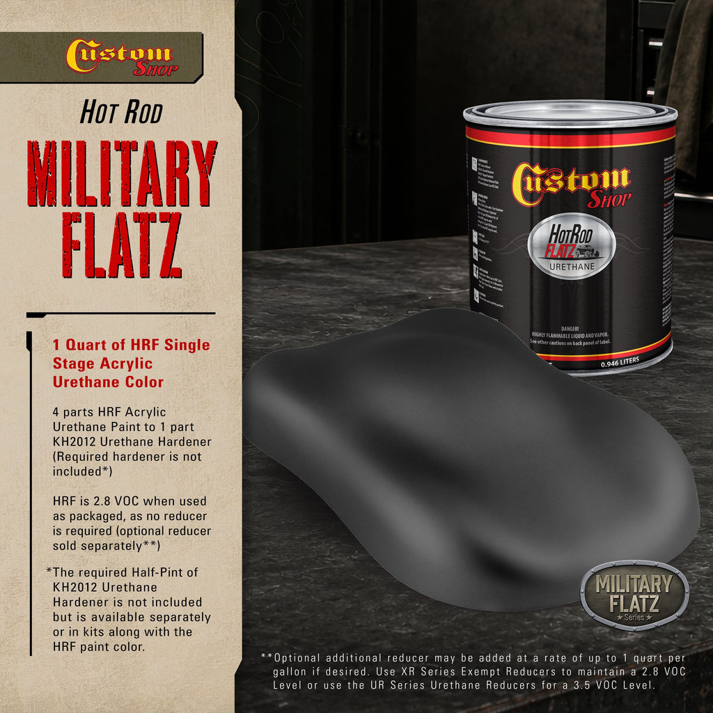 Military Flatz 595-37031 Camo Smoke Black - 2K Urethane Flat Automotive Paint - Quart