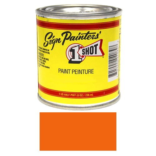 Orange Pinstriping Lettering Enamel Paint, 1/2 Pint
