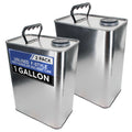 1 Gallon Empty F-Style Metal Rectangular Solvent Can with Caps, Pack of 2 - Pull-Up Spout, 128 fl. oz. Steel Paint Storage Container Tin - Unlined