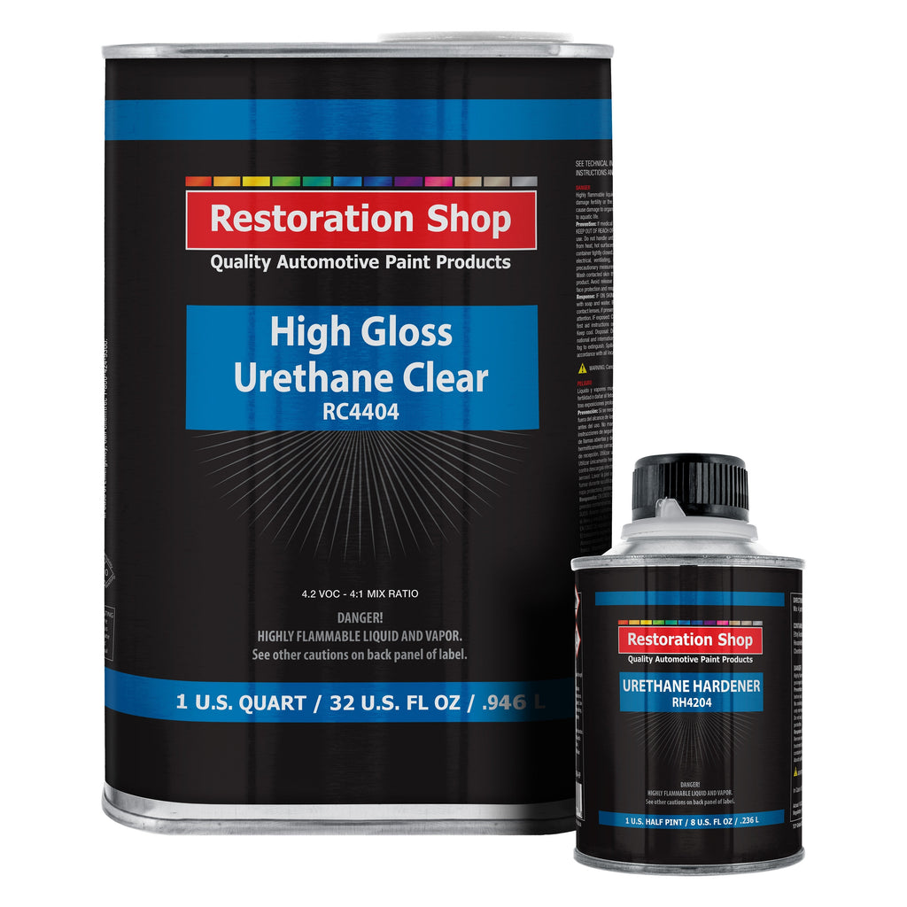 1.25 Quarts 2K Clear Coat Automotive Paint Kit - 1 Quart Urethane Clear, 1/2 Pint Hardener, 4:1 Mix Ratio - Professional High Gloss Auto Car Refinish