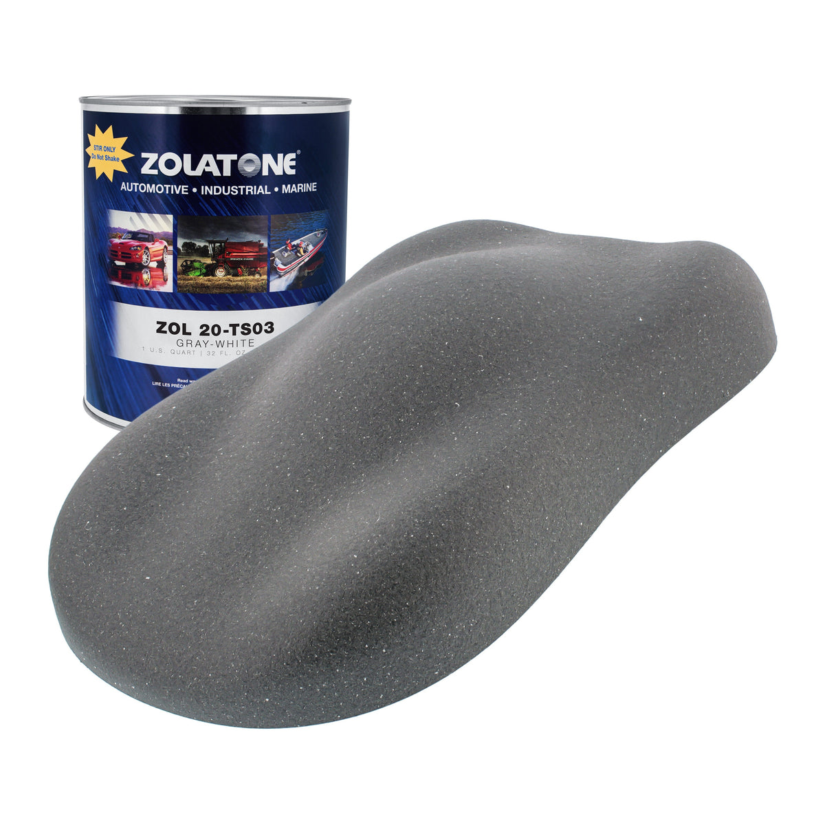 Trunk Spatter - Gray/White Multi-Tone Spatter Finish Match to OEM Quart Size - Formerly Zolatone