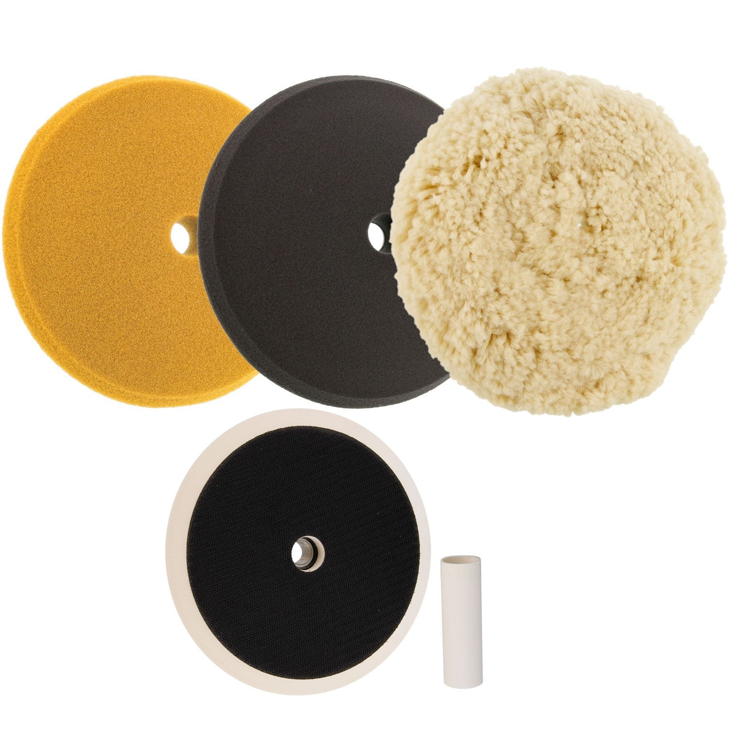 1 Wool & 2 Foam Pad Detailing Buffing Polishing Kit