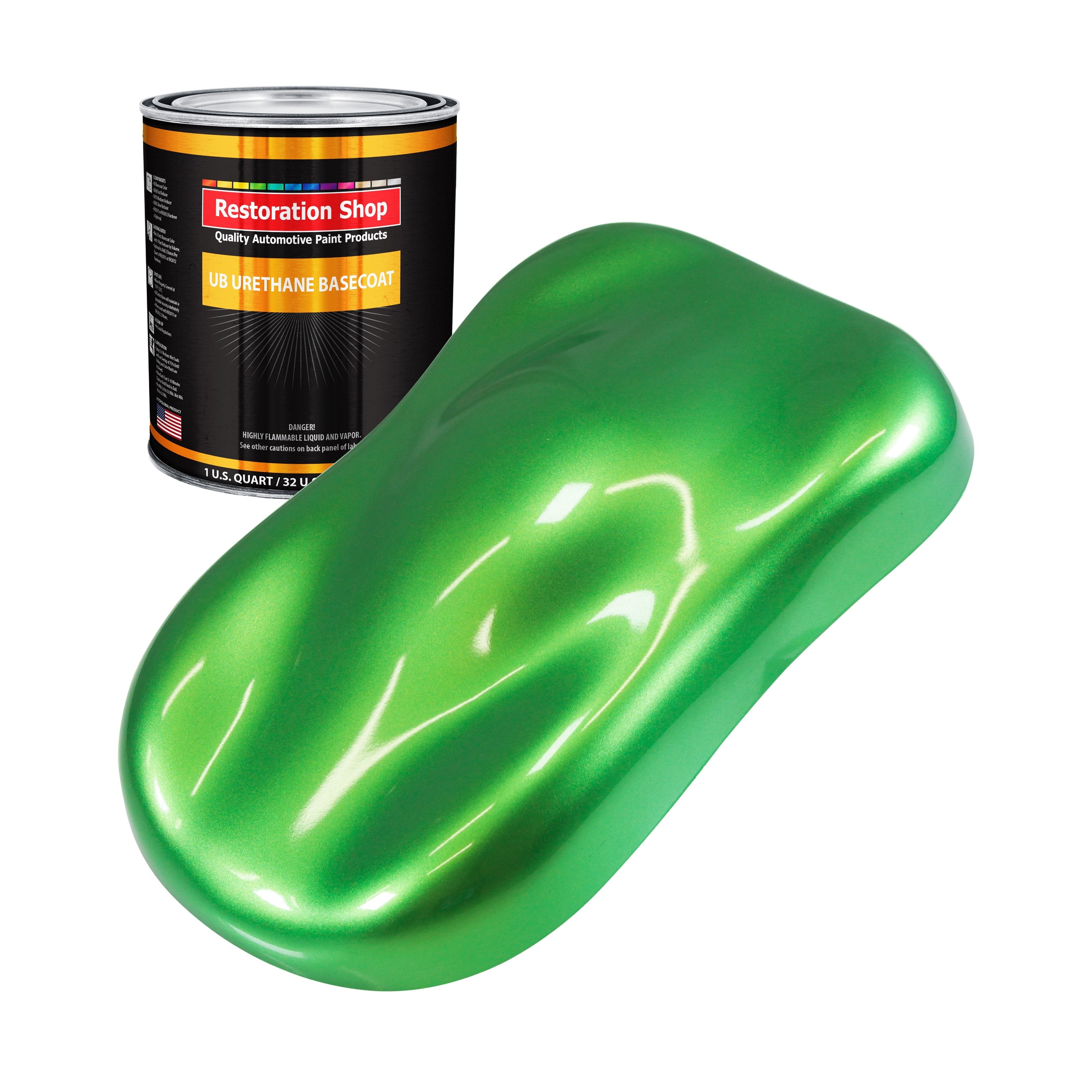 Firemist Lime - Urethane Basecoat Auto Paint - Quart Paint Color Only - Professional High Gloss Automotive, Car, Truck Coating